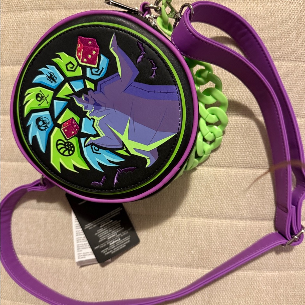 Disney Purple and Green Graphic Crossbody Bag